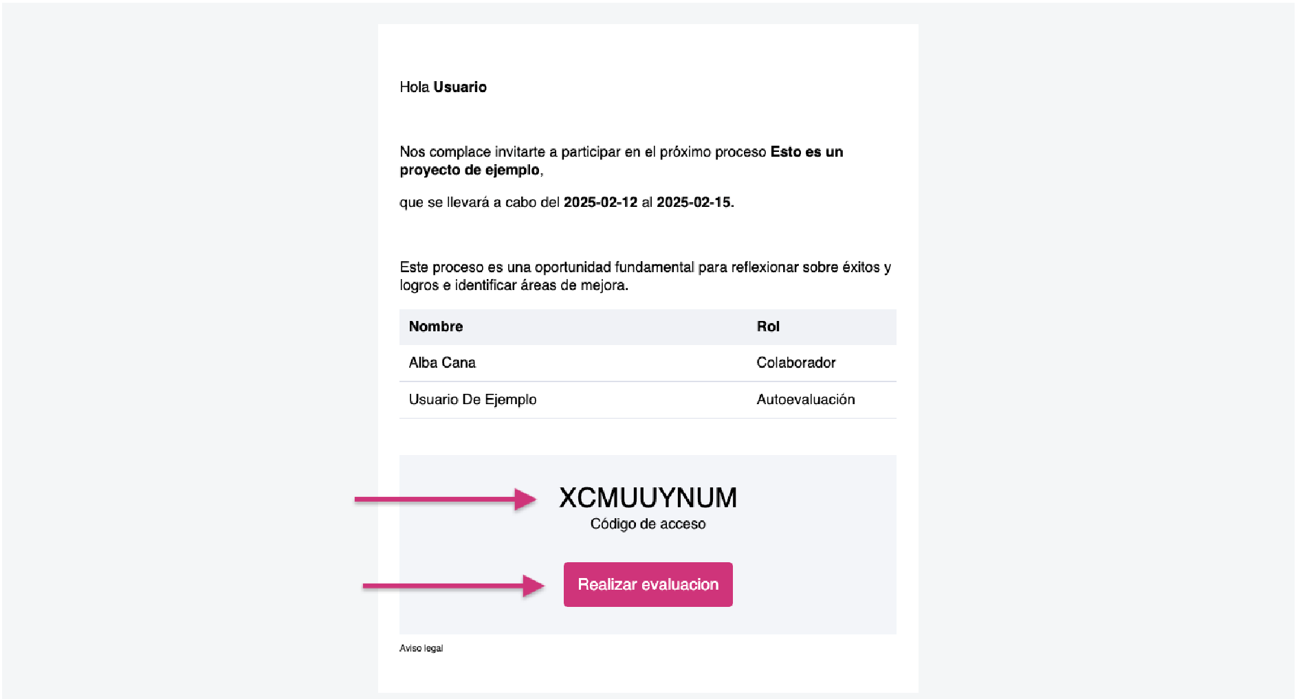 Vista evaluador