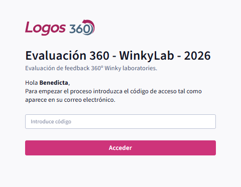Acceso a la app con código de acceso (token)